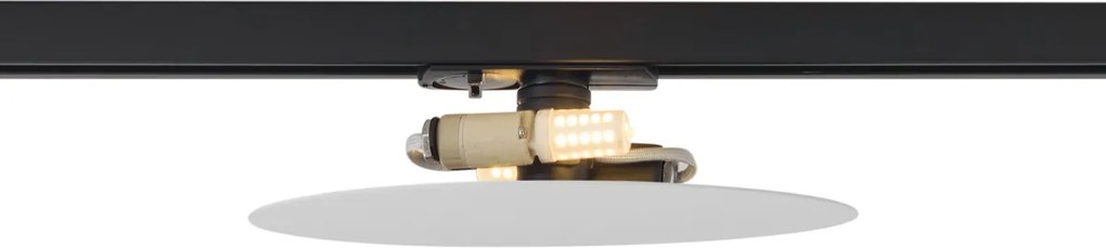 Plafoniera bianca moderna per sistema di illuminazione a binario monofase a 2 luci - Iconic Pulley