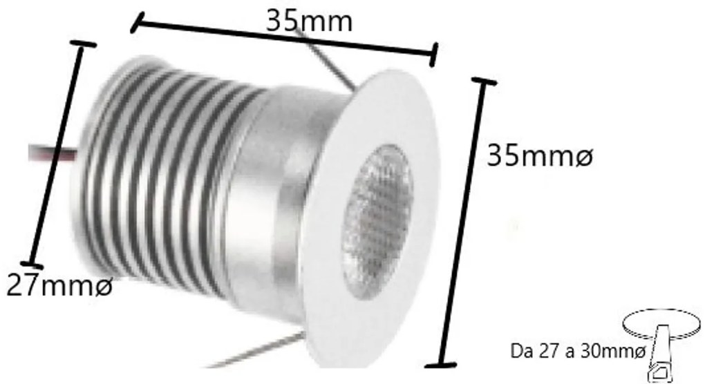 Kit 2 faretti Segnapasso 3W IP44 Colore Bianco Naturale 4.000K