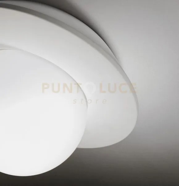 Cicladi tonda lampada a  soffitto 1 luce attacco gx53 d.22,7cm in g...