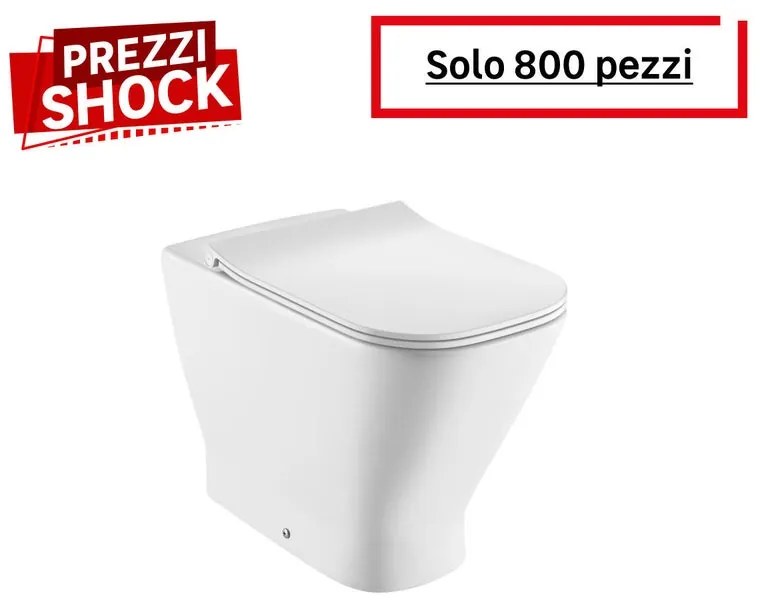 Vaso WC filomuro ROCA cassandra, sedile incluso P 54 x L 35 x H 44 cm bianco