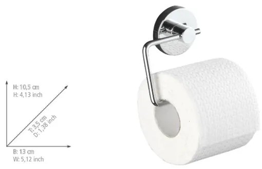 WENKO 20899100-Porta rotolo per carta igienica VACUUM-LOC MILAZZO 13x10,5 cm cromo lucido