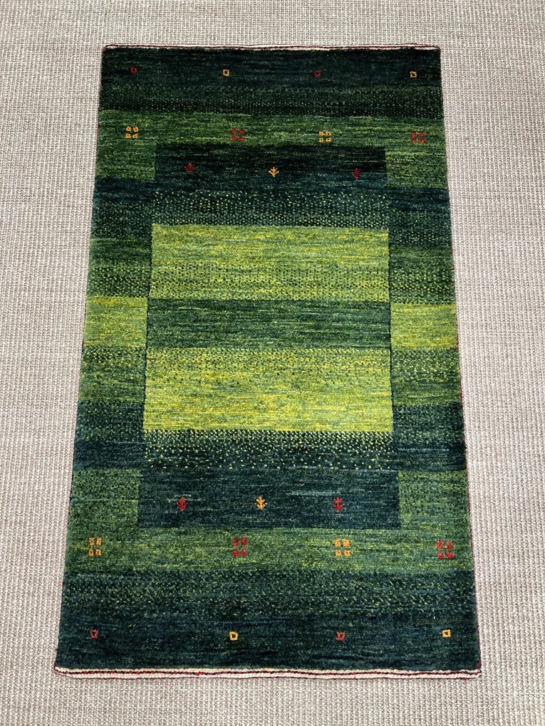 Loribaft Tappeto 100x60 Verde (Iran) Annodato A Mano