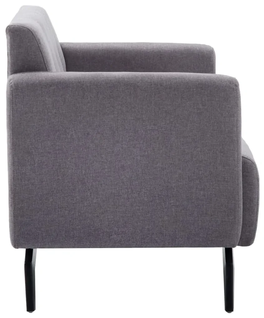 Divano a 2 posti rivestito in tessuto 115x60x67cm grigio chiaro