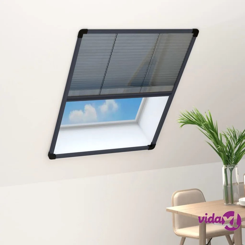 vidaXL Zanzariera Plissettata Finestre Alluminio Antracite 60x80 cm