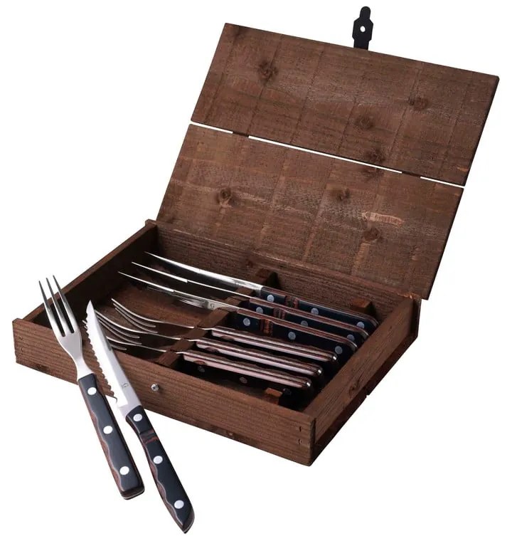 Posate nere e argentate in acciaio inox 8 pz Old Farmer Classic – Gense