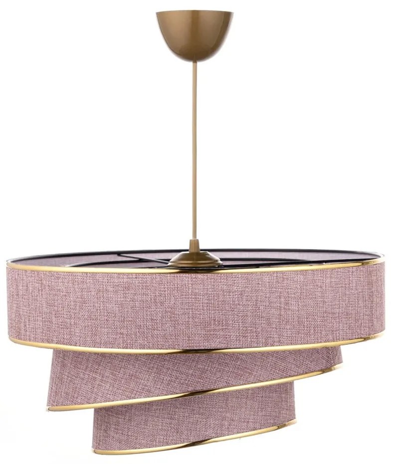 Lampadario rosa/dorato con paralume in tessuto ø 40 cm Couper – Opviq lights