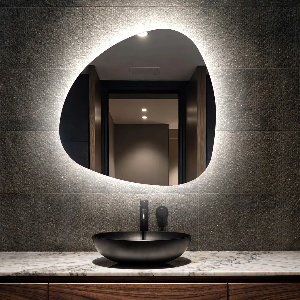 Specchio da bagno LED di forma irregolare J221