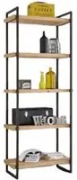 Libreria industrial cortina in legno massello di abete 80x45x205