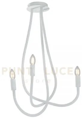 Plafoniera lover bianca 3 luci attacco e14 15x15x100cm in metallo e...