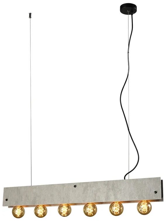 Lampadario Moderno Lampadario Moderno 5064/SC 6x E27 grigio paralume giallo 6x E27