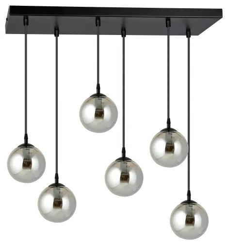 Lampadario a sospensione con filo COSMO 6xE14/10W/230V nero/grigio