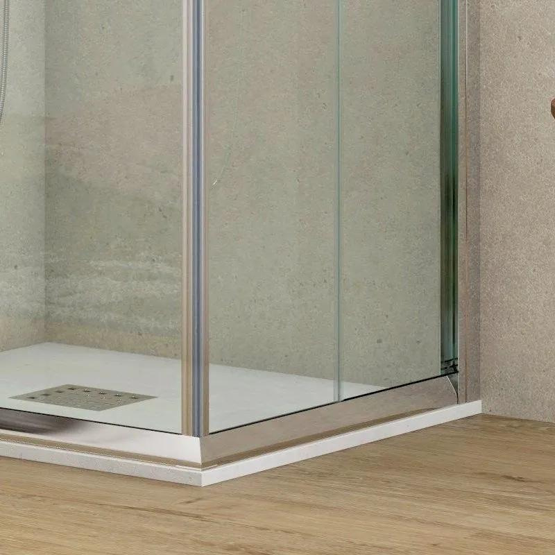 Kamalu - box doccia angolare dimensioni 90x70 altezza 180cm cristallo trasparente k410