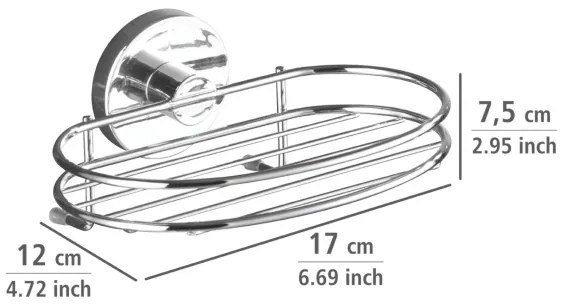 WENKO 20890100 - Portasapone VACUUM-LOC MILAZZO 16,5 x 12 cm cromo lucido