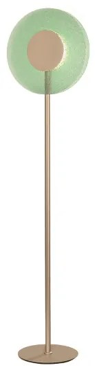 Piantana CANDY a LED in metallo Oro e vetro graniglia Verde H170 cm