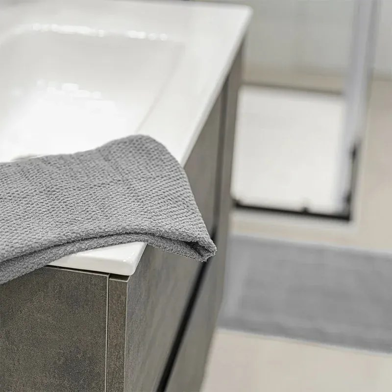 Asciugamani ospite per bagno 55x100 cm grigio in cotone 100%