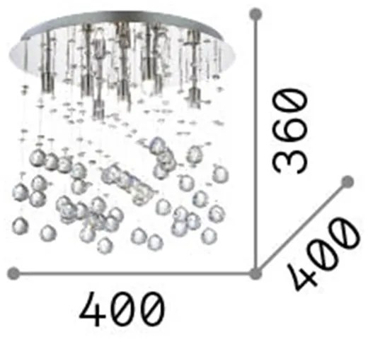 Plafoniera Contemporanea Moonlight Metallo-Cristallo Cromo 8 Luci G9 3W 3000K