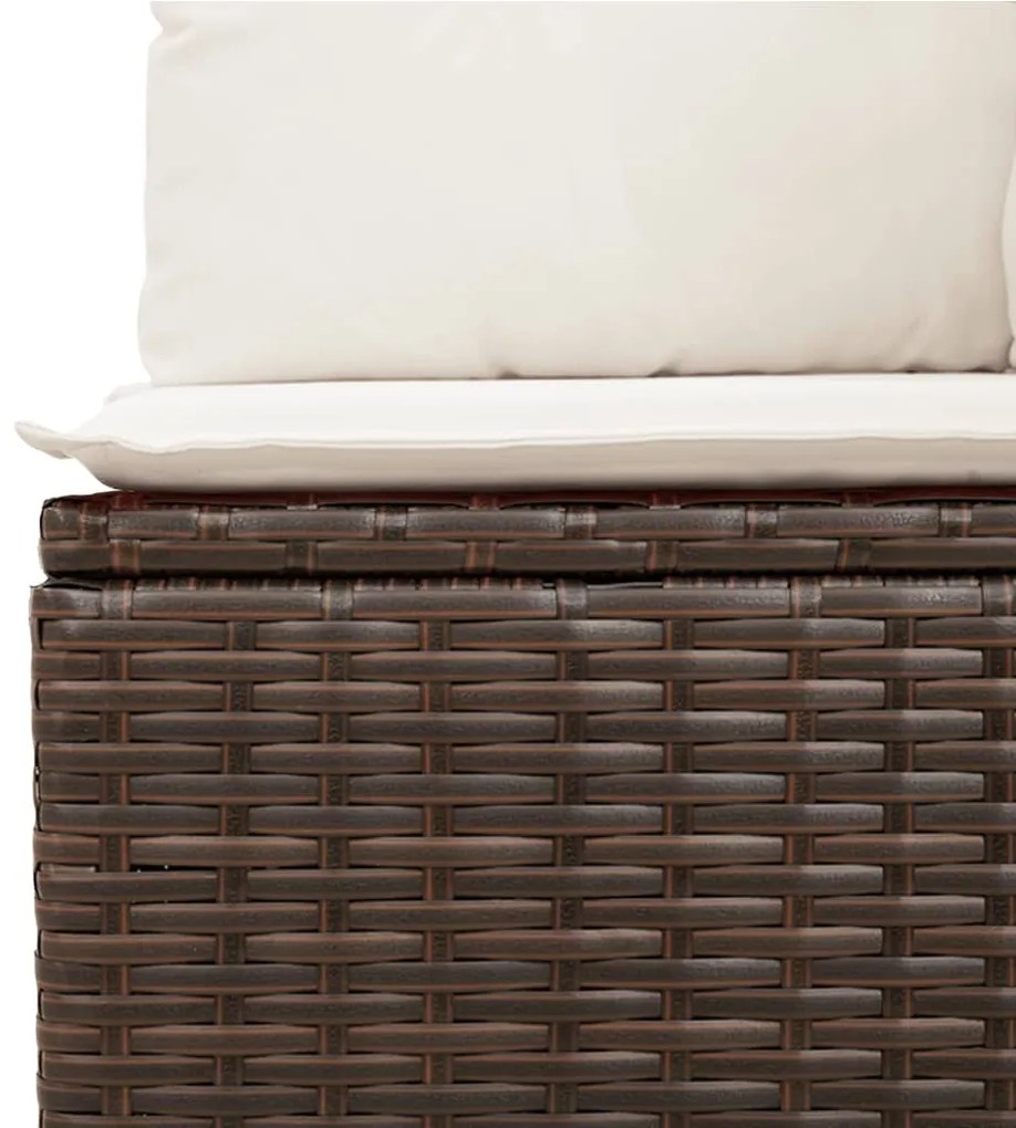 Set divani da giardino 8 pz con cuscini marrone in polyrattan