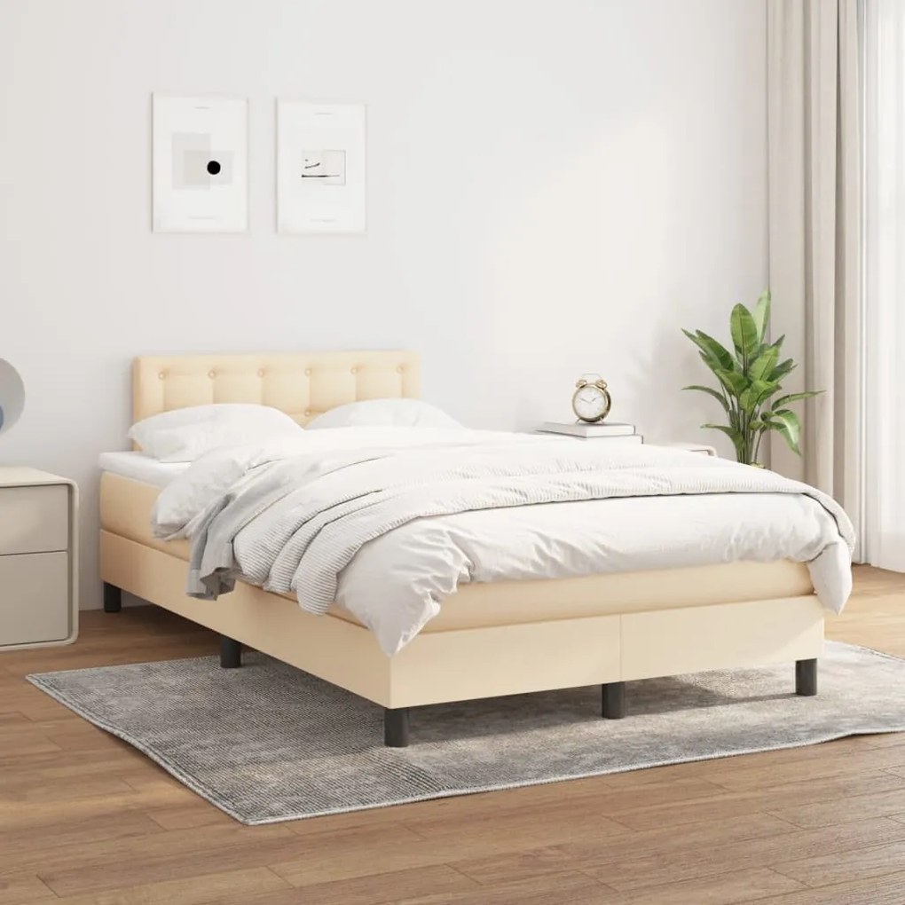 Giroletto A Molle Con Materasso Crema 120x200 Cm İn Tessuto /