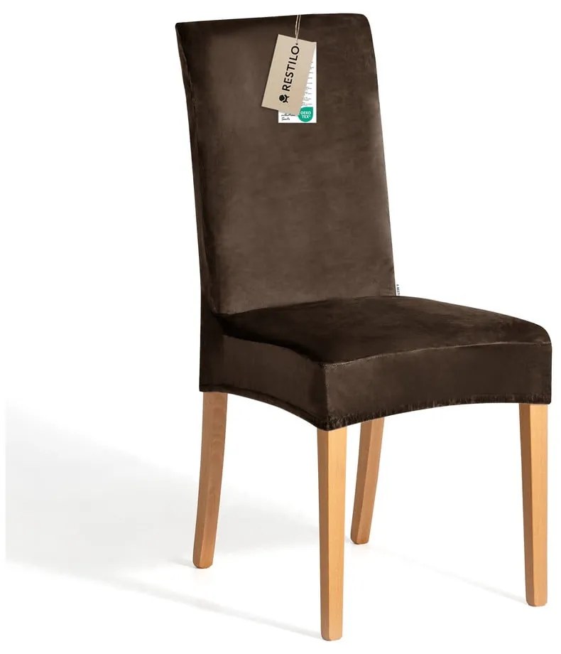 Coprisedia marrone con rivestimento elastico per sedie 48 cm Sento – Restilo