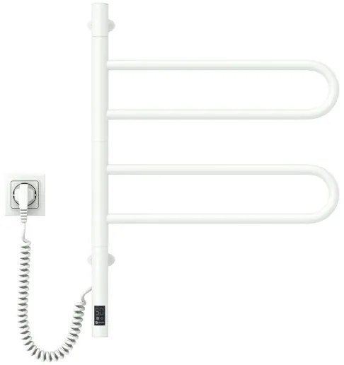 Portasciugamani rotante elettrico con termostato FOUETTE 128W/230V 64,6 cm IP44 bianco