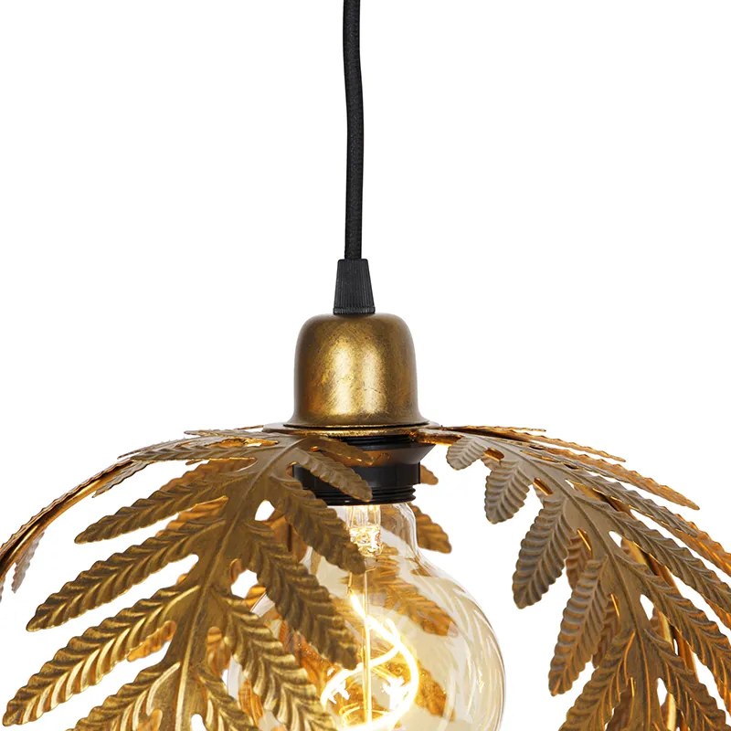Lampada a sospensione vintage oro oblunga 3 luci - Botanica