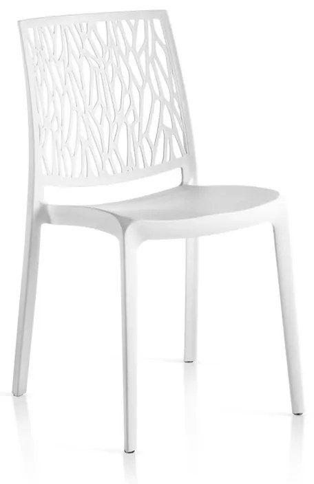 Sedia da giardino in polipropilene London Twist NEW GARDEN bianco, set da 4 pezzi