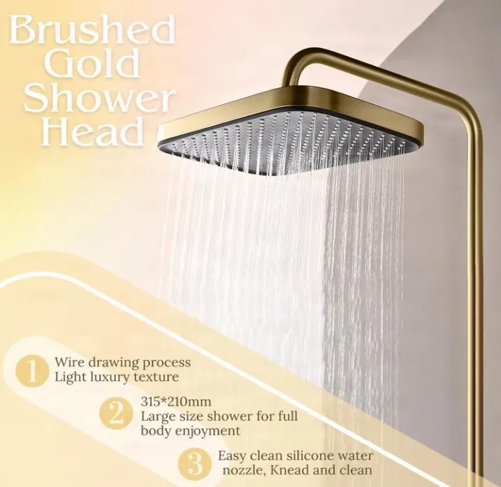 Pannello doccia termostatico ELITE EDITION BSE1420 a vista con schermo LED, getto a cascata e più finiture — Grigio gunmetal
