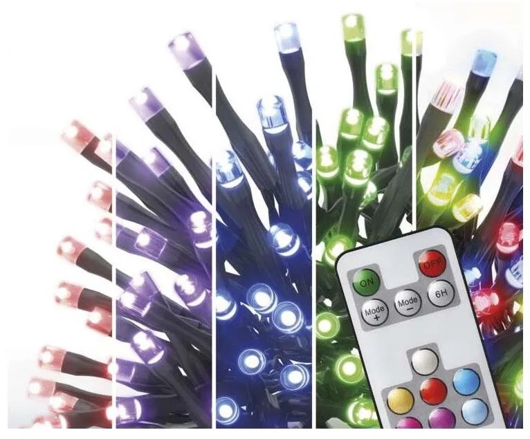 Catena da esterno LED RGB Natale 120xLED/72 modalità 15m IP44 + telecomando