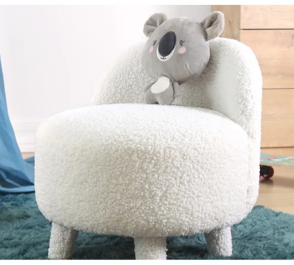 Poltrona per bambini PIXI, diametro 46 cm, bianca