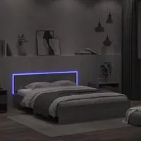 Giroletto con Testiera e LED Grigio Sonoma 160x200 cmcod mxl 85532