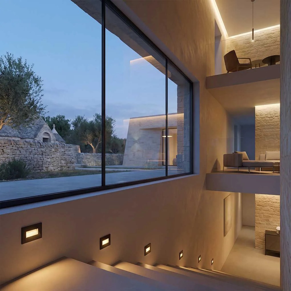 Segnapasso LED per Scatola 503 3.5W IP65 - Luce Asimmetrica Colore Bianco Naturale 4.200K