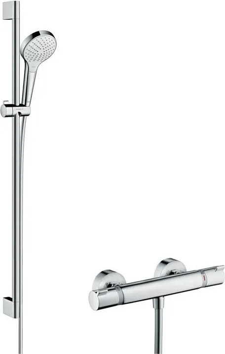 Trio (doccetta, tubo flessibile e supporto) HANSGROHE Croma Select S in abs cromato anticalcare 3 getti