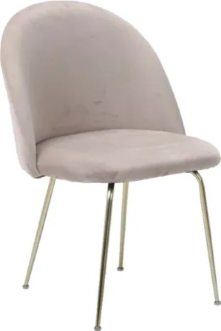 Sedia poltroncina in velluto Tortora con gambe in metallo Oro - PARIS 2 sedie