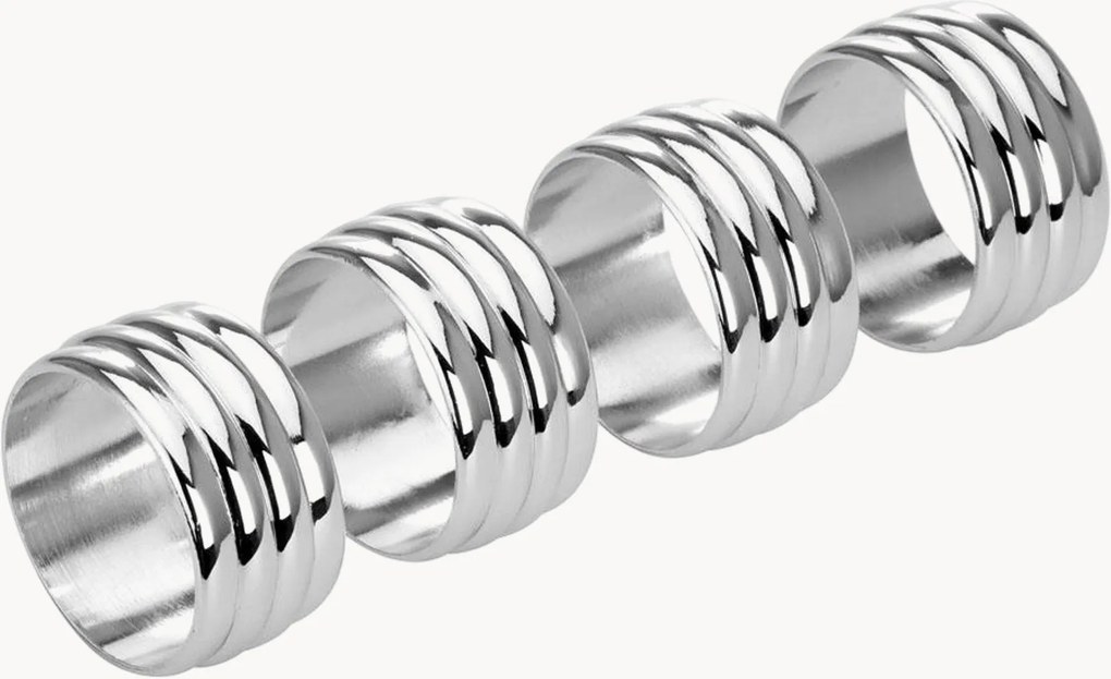 Set di 4 portatovaglioli placcati in argento Thread