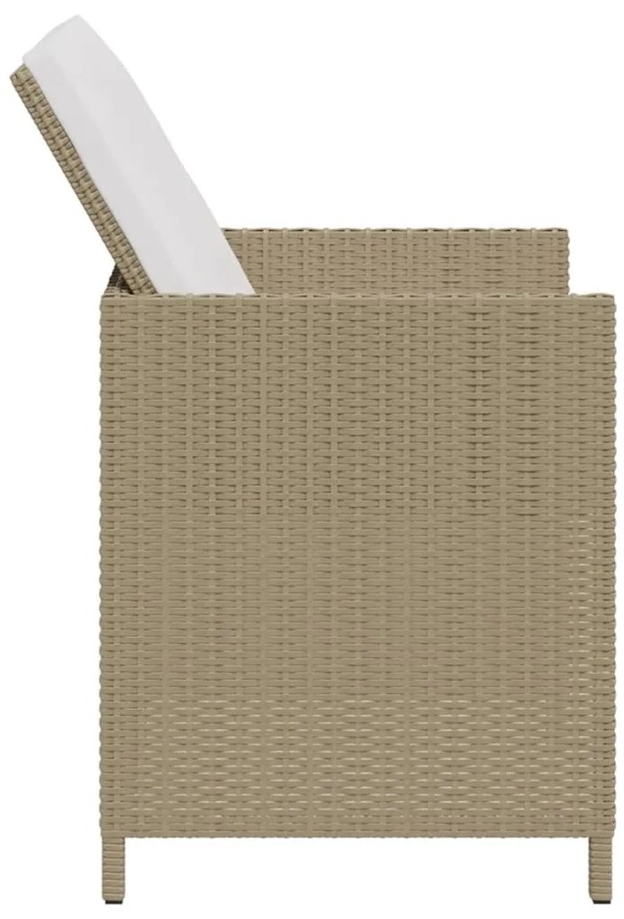 Sedie da Giardino con Cuscini 4 pz in Polyrattan Beige