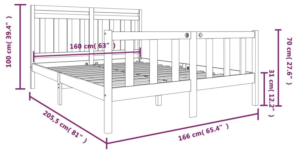 Giroletto in Legno Massello 160x200 cm