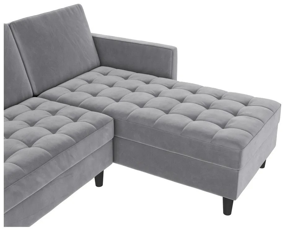 Divano angolare grigio chiaro in velluto Presley - Støraa