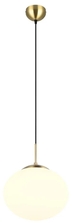 Lampadario in bianco-oro con paralume in vetro ø 30 cm Fomento - Trio