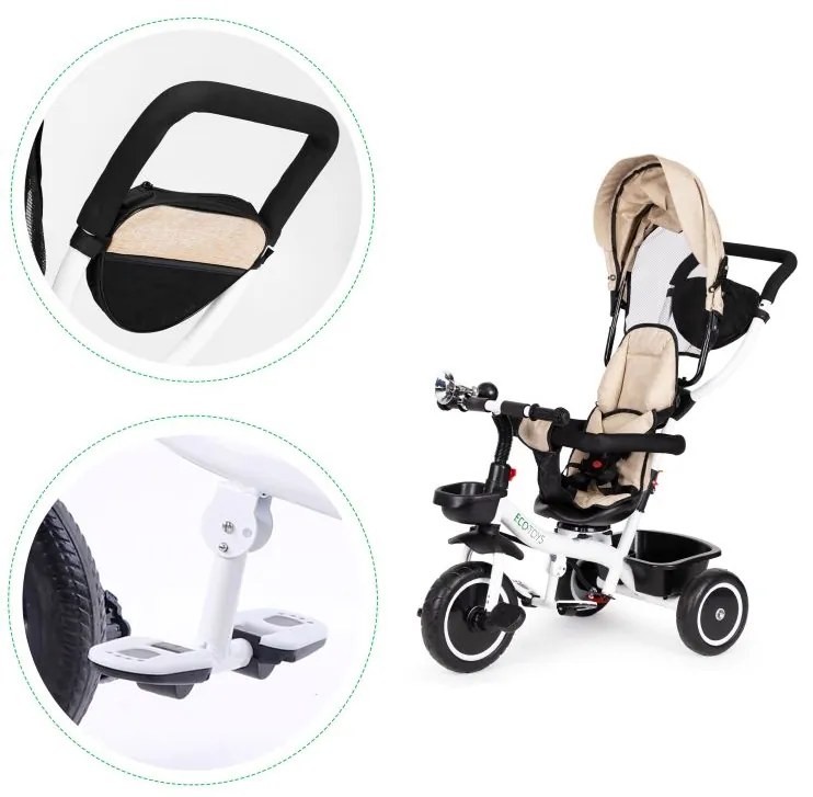 Triciclo, passeggino in beige ECOTOYS