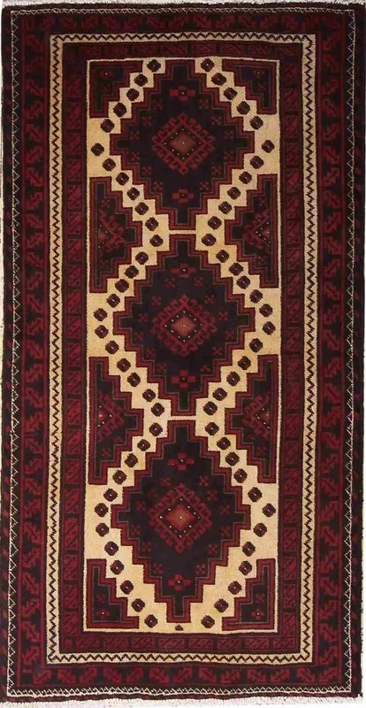 Beluch Tappeto persiano 190 x 100 Rosso (Iran) Annodato A Mano