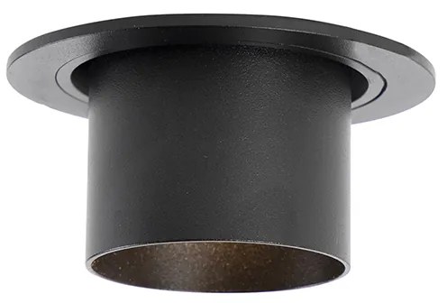 Set di 6 faretti da incasso moderni neri rotondi inclinabili - Installa