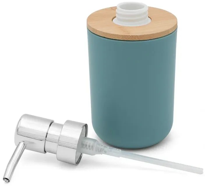 Set completo accessori bagno da appoggio acquamarina in abs e bamboo Surf