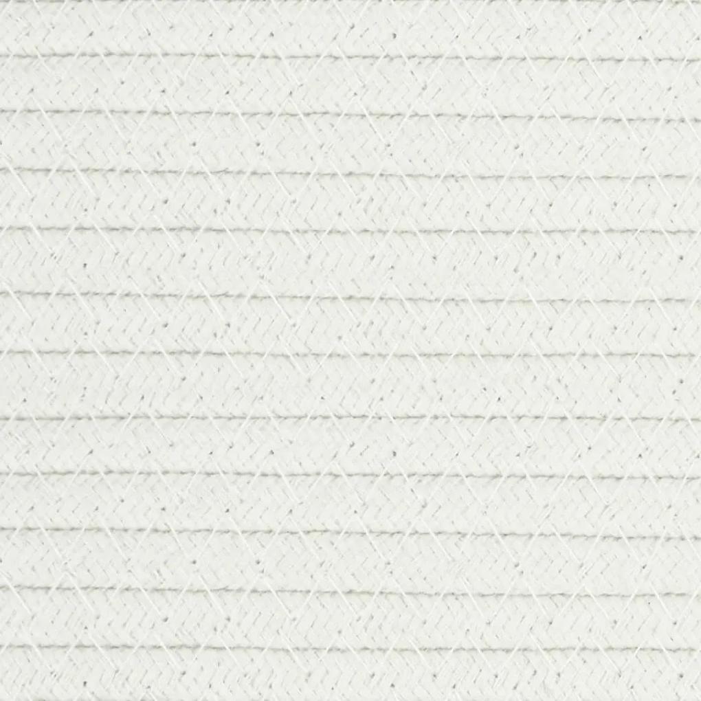 Cesto per Biancheria Beige e Bianco Ø60x36 cm in Cotone