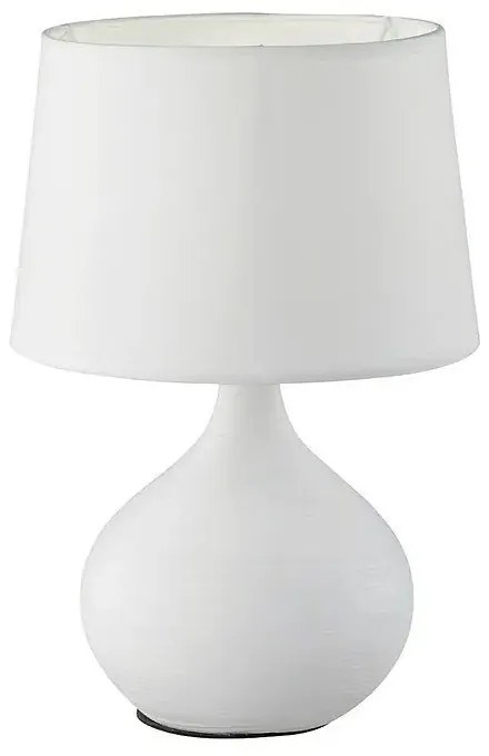 Lampada da tavolo in ceramica bianca e tessuto, altezza 29 cm Martin - Trio