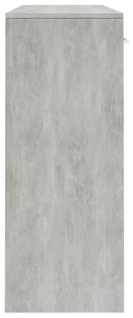 Credenza grigio cemento 110x30x75 cm in legno multistrato