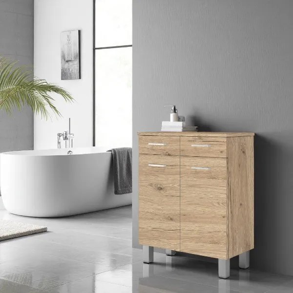 Mobile multiuso 69x34 con ante e cassetti GAIA Quercia Natura