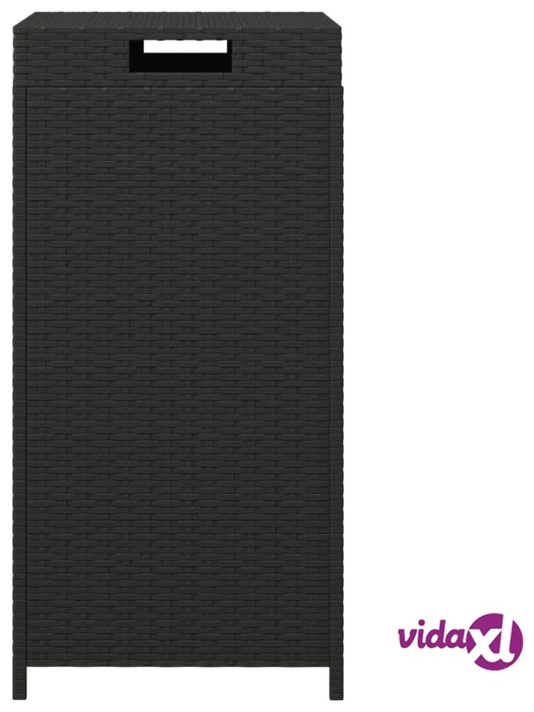 vidaXL Pattumiera Nera 40x40x80 cm in Polyrattan