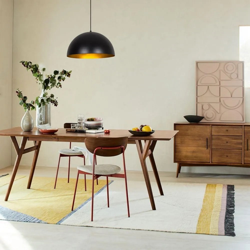 Lampadario nero con paralume in metallo ø 40 cm Sivani – Opviq lights