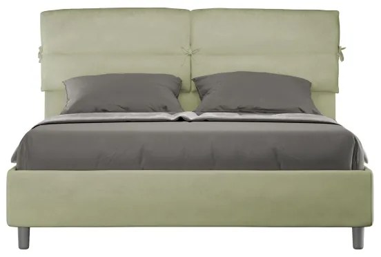 Letto matrimoniale e rete 160x200 in microfibra tč verde Nandy