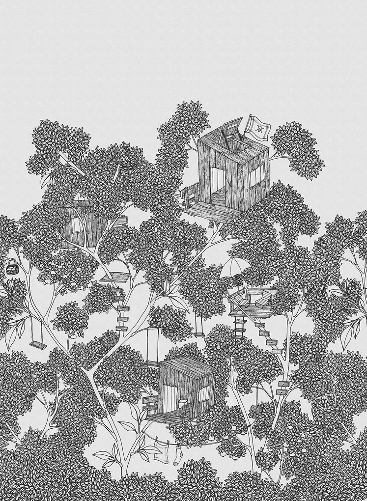 Rebel Walls Carta da parati panoramica Playground - Graphite